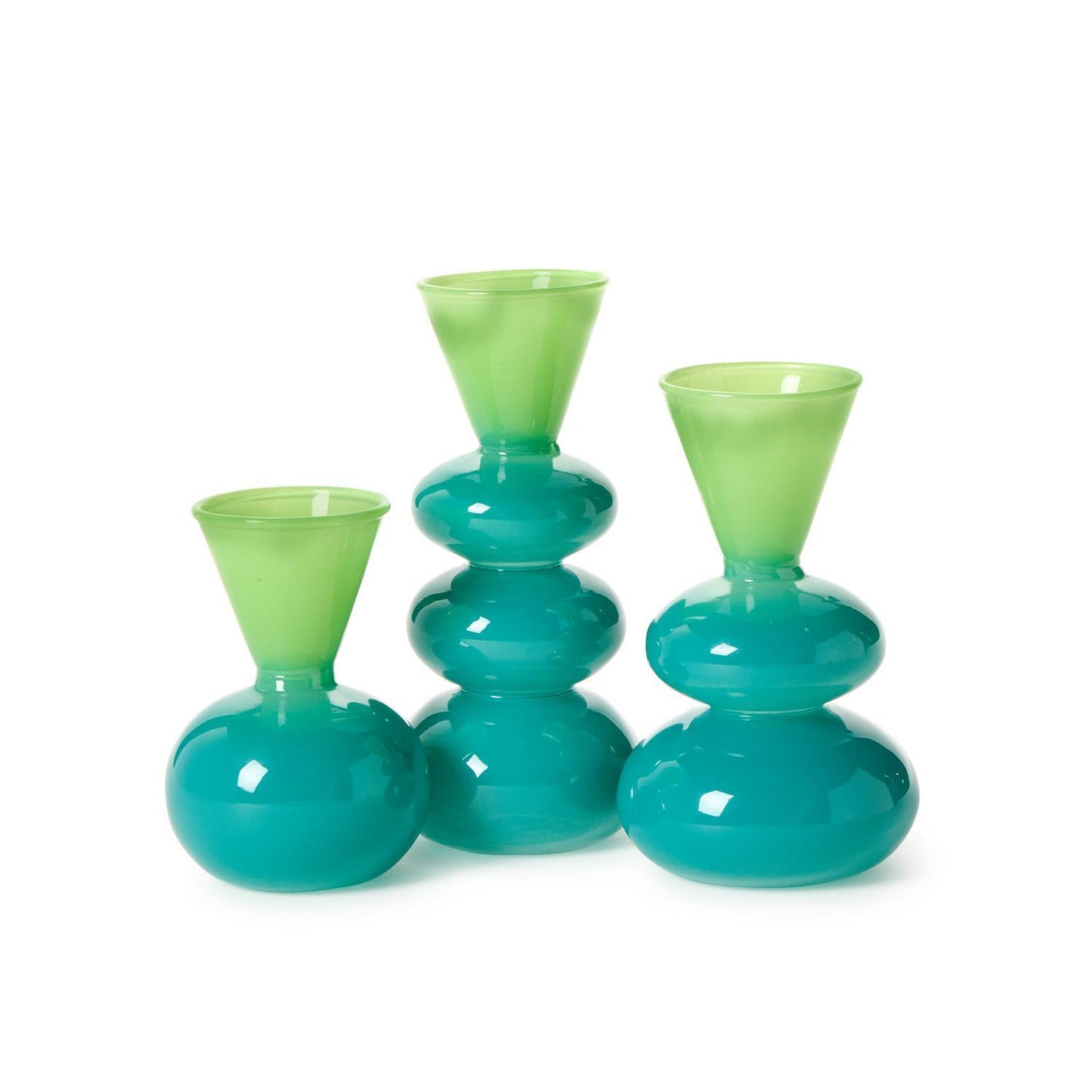 Aqua/Verde Glass Vases