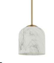 Patrice, Single Light Pendant with Alabaster Glass