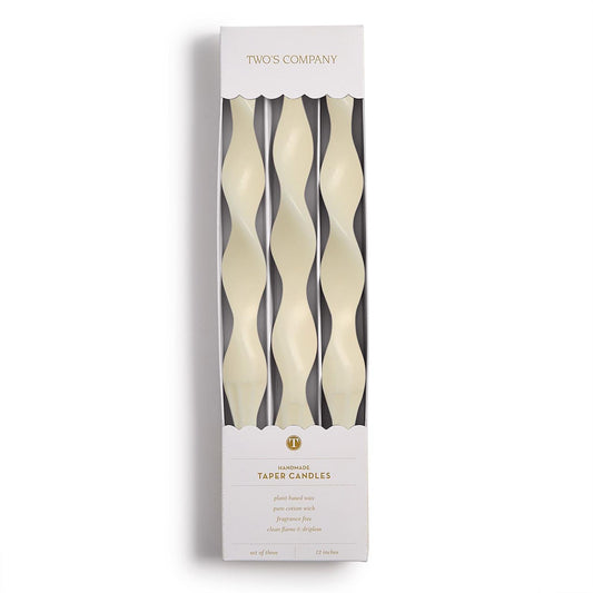 Twist and Glow Set Ivory Candles