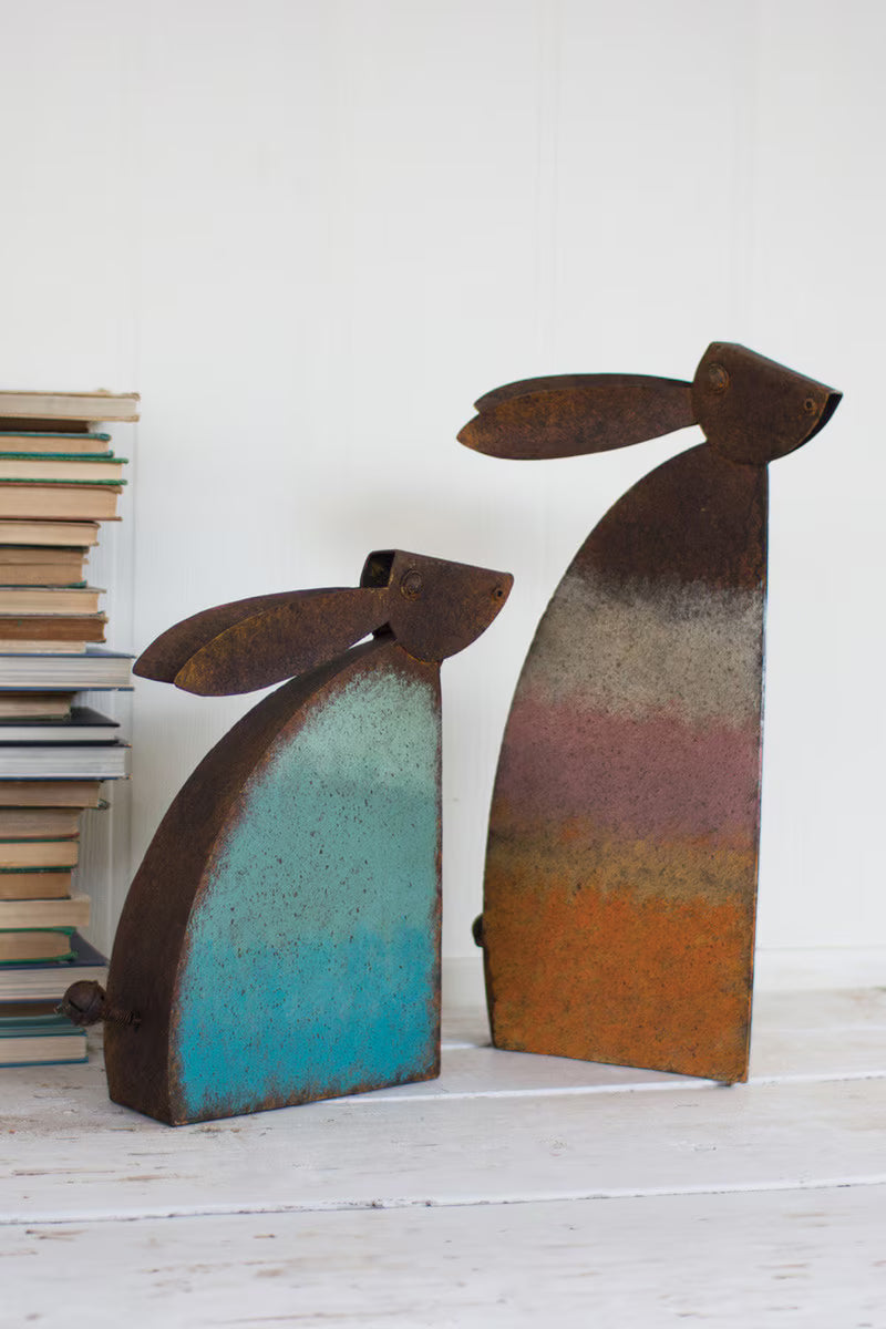 Large Rustic Metal Rabbit