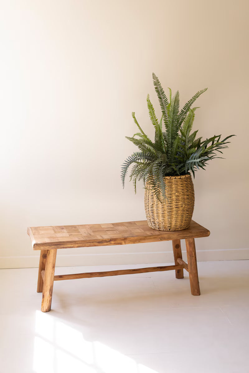 Recycled Fir Wood Bench with Parque Top