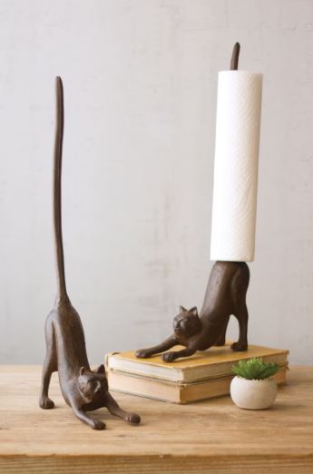 Cast Iron Cat Paper Towel Holder