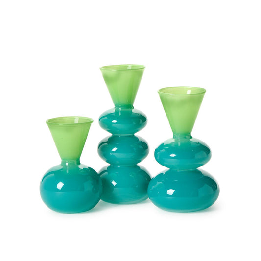 Aqua/Verde Glass Vases