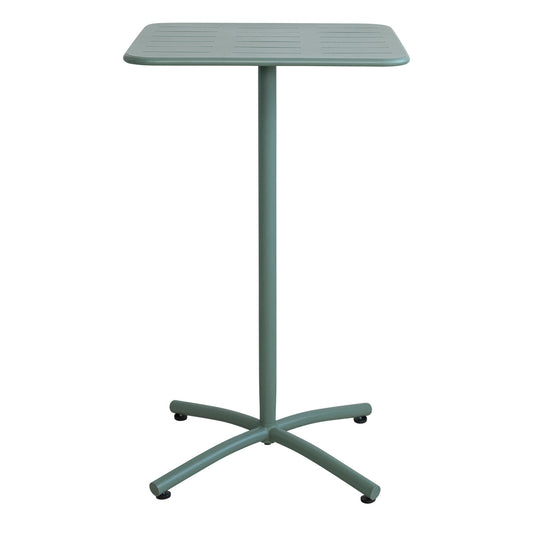 Eucalyptus Metal Bar Table with 4 Slatted Bar Stools