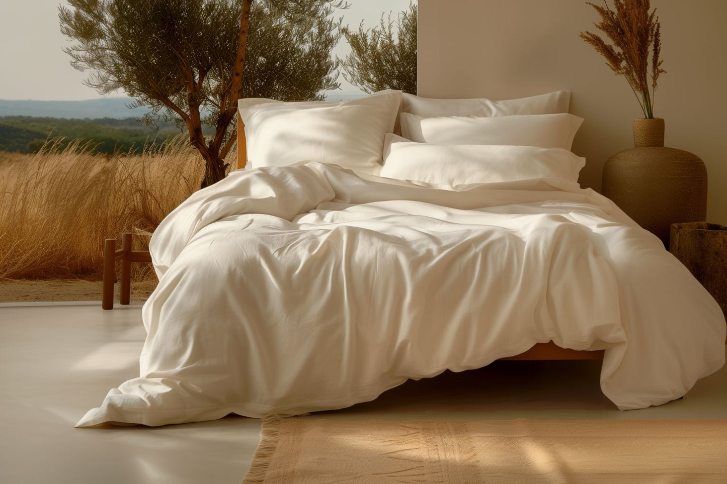 Ivory 100% Organic Cotton Twin Sheet Set